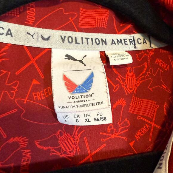 Puma Volition America Polo Shirt Mens Large Red Performance Freedom USA - Picture 6 of 10